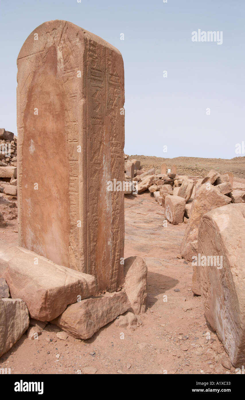 Stele at Hathor Temple at Sarabit al Khadim Sinai Peninsula Egypt Stock Photo