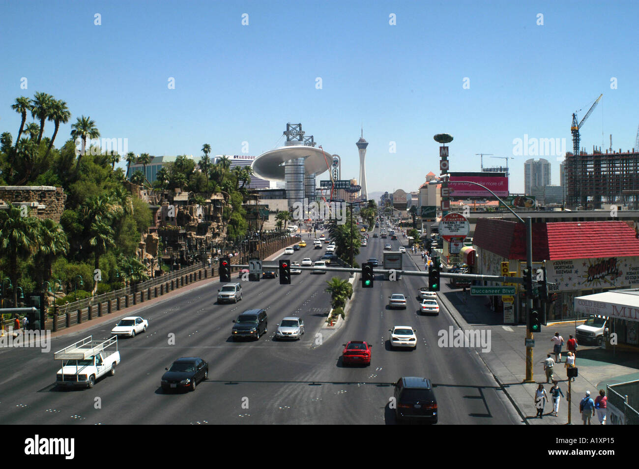 Las Vegas Boulevard also known as the strip Midtown at midday Stock Photo