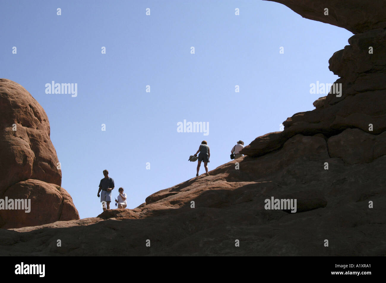 Rock formations in Arches National Monument park. Moab, Utah, USA Stock Photo