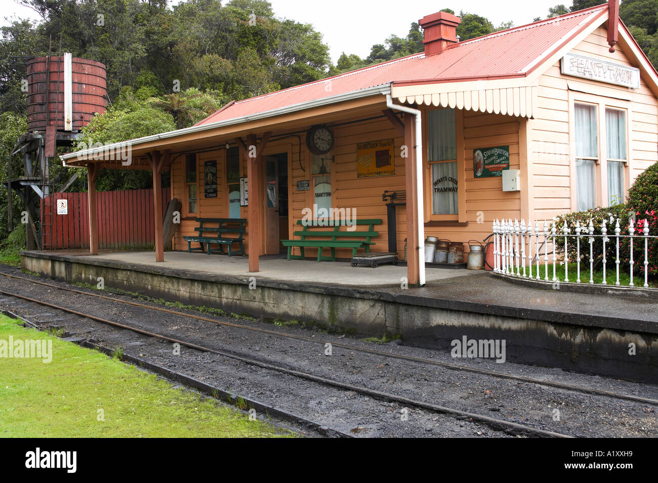 Railway Station Shantytown near Greymouth West Coast South Island New Zealand Stock Photo