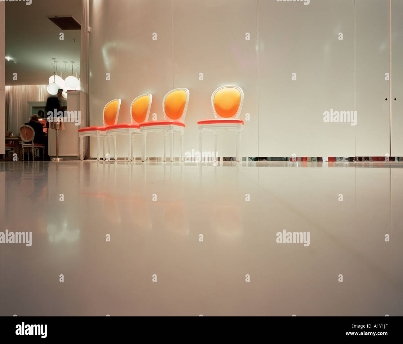 Four chairs, Galeries Lafayette, Paris. Stock Photo