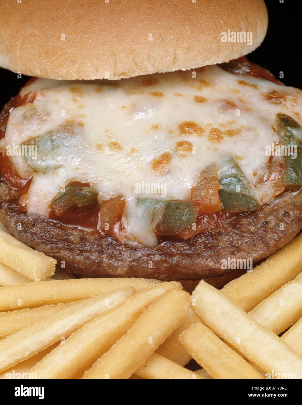 Pizza Burger Beef Patty Cheese Roll Bun French Fry Fries