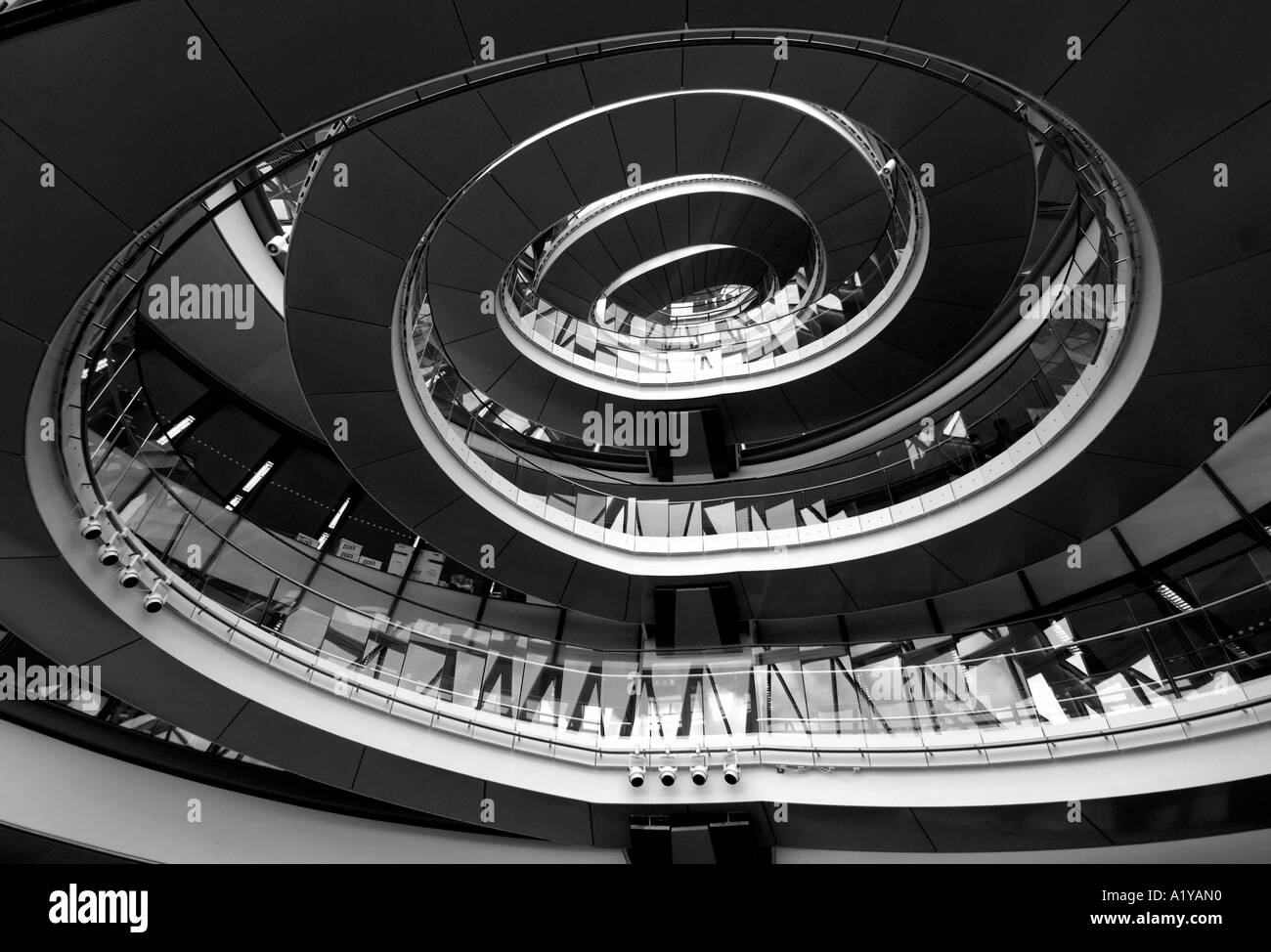 Spiral staircase, City Hall, London Stock Photo