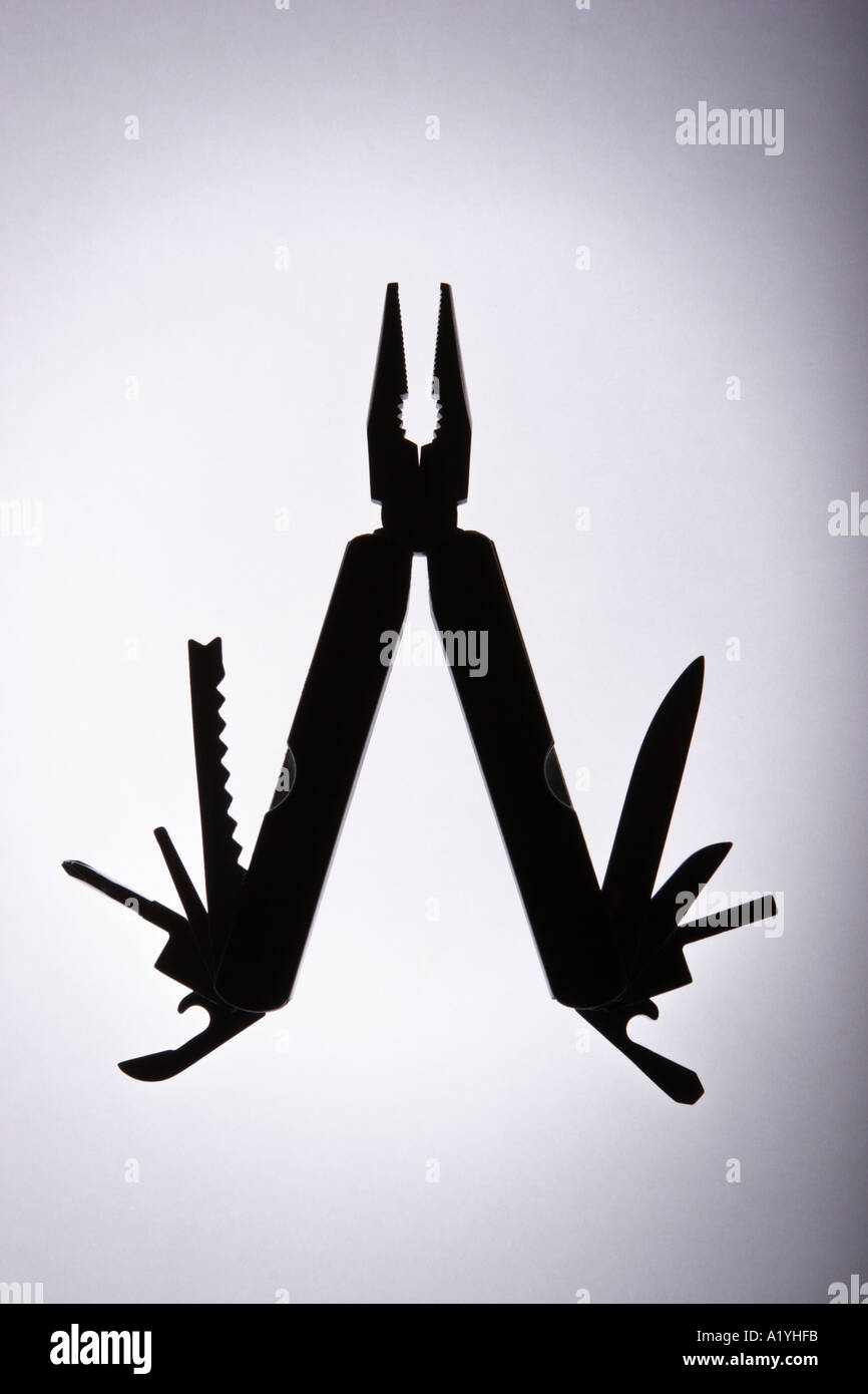 multi tool silhouette Stock Photo