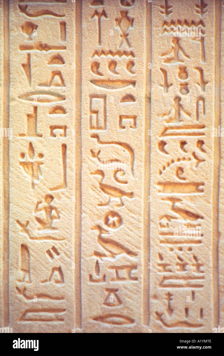 Egyptian hieroglyphs Stock Photo