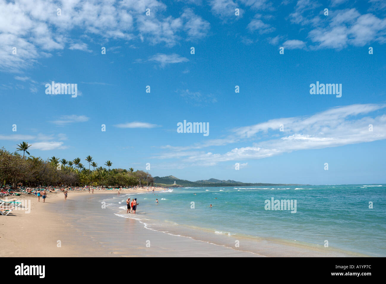 Beach outside Riu hotels, Bahia Maimon, Puerto Plata, North Coast, Dominican Republic Stock Photo