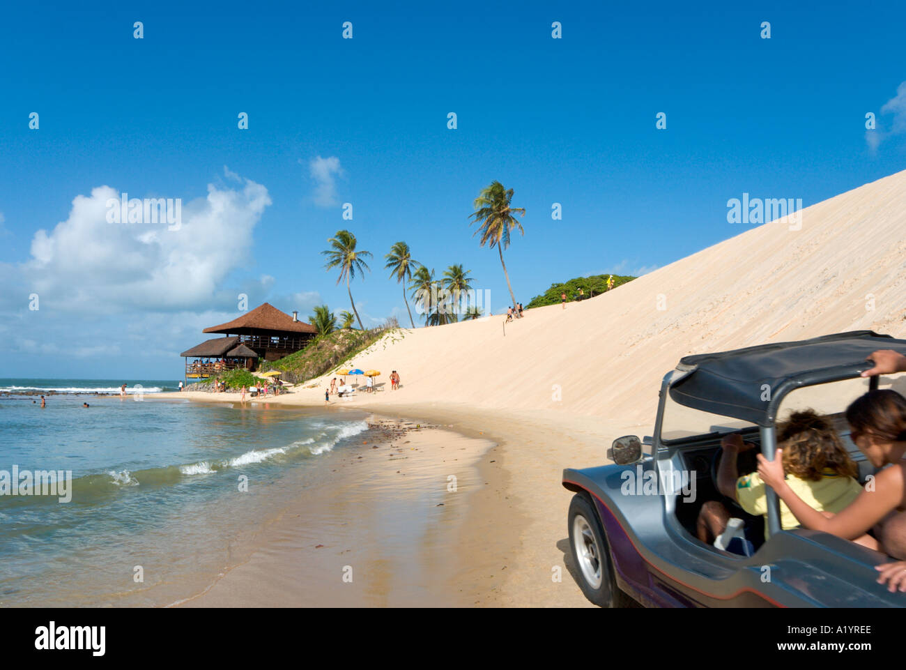 Dune Buggies on the beach at Genipabu, Natal, Rio Grande do Norte, Brazil Stock Photo