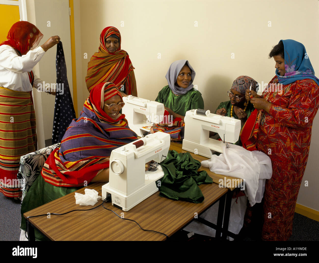 SOMALI WOMENS SEWING GROUP EAST LONDON Stock Photo