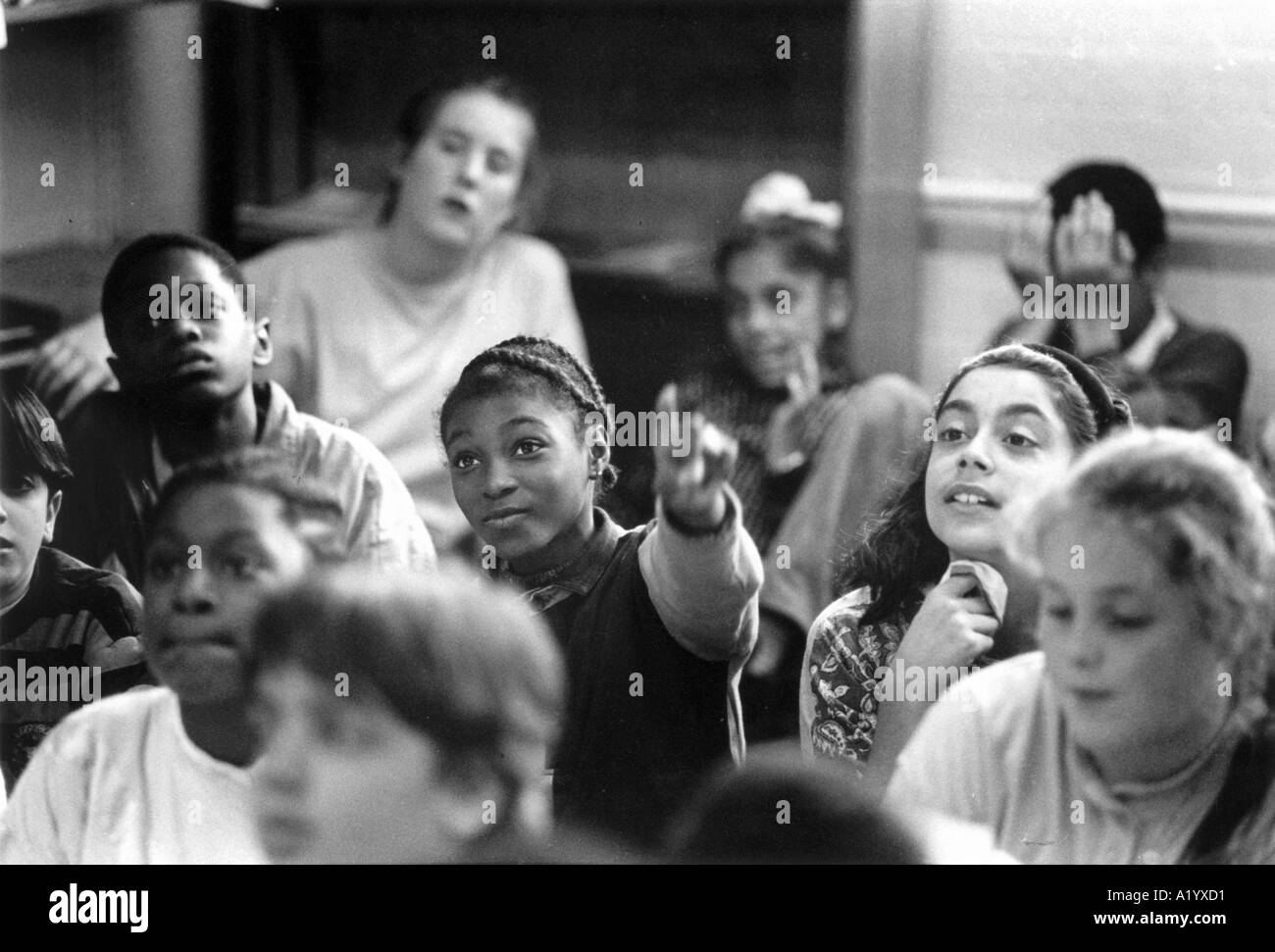 John Sturrock Network Photographers Image Ref JSA 10113856 1990 Hackney School class Classroom Stock Photo