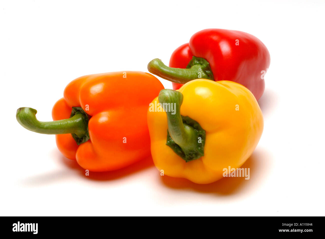 Group of mixed peppers Stock Photo