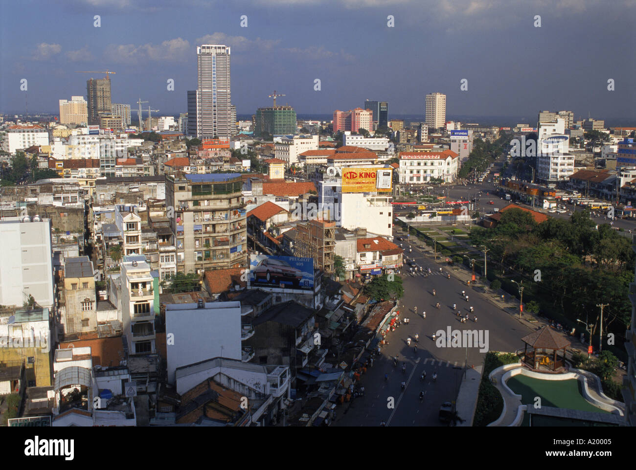 City skyline and modern construction of buildings in Ho Chi Minh City formerly Saigon Vietnam Asia G Hellier Stock Photo