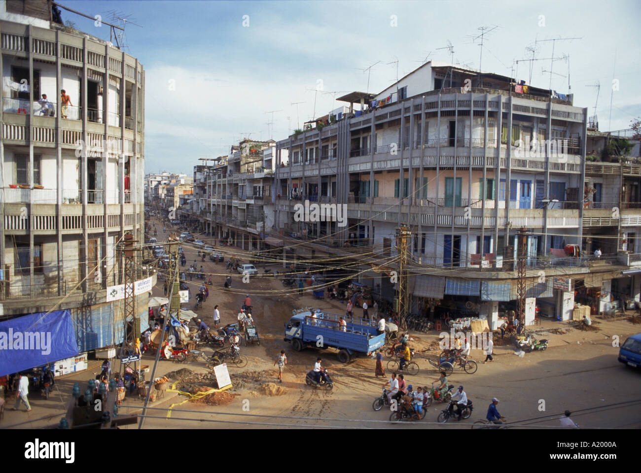 Street scene in the centre of the city of Phnom Penh Cambodia Asia G Hellier Stock Photo
