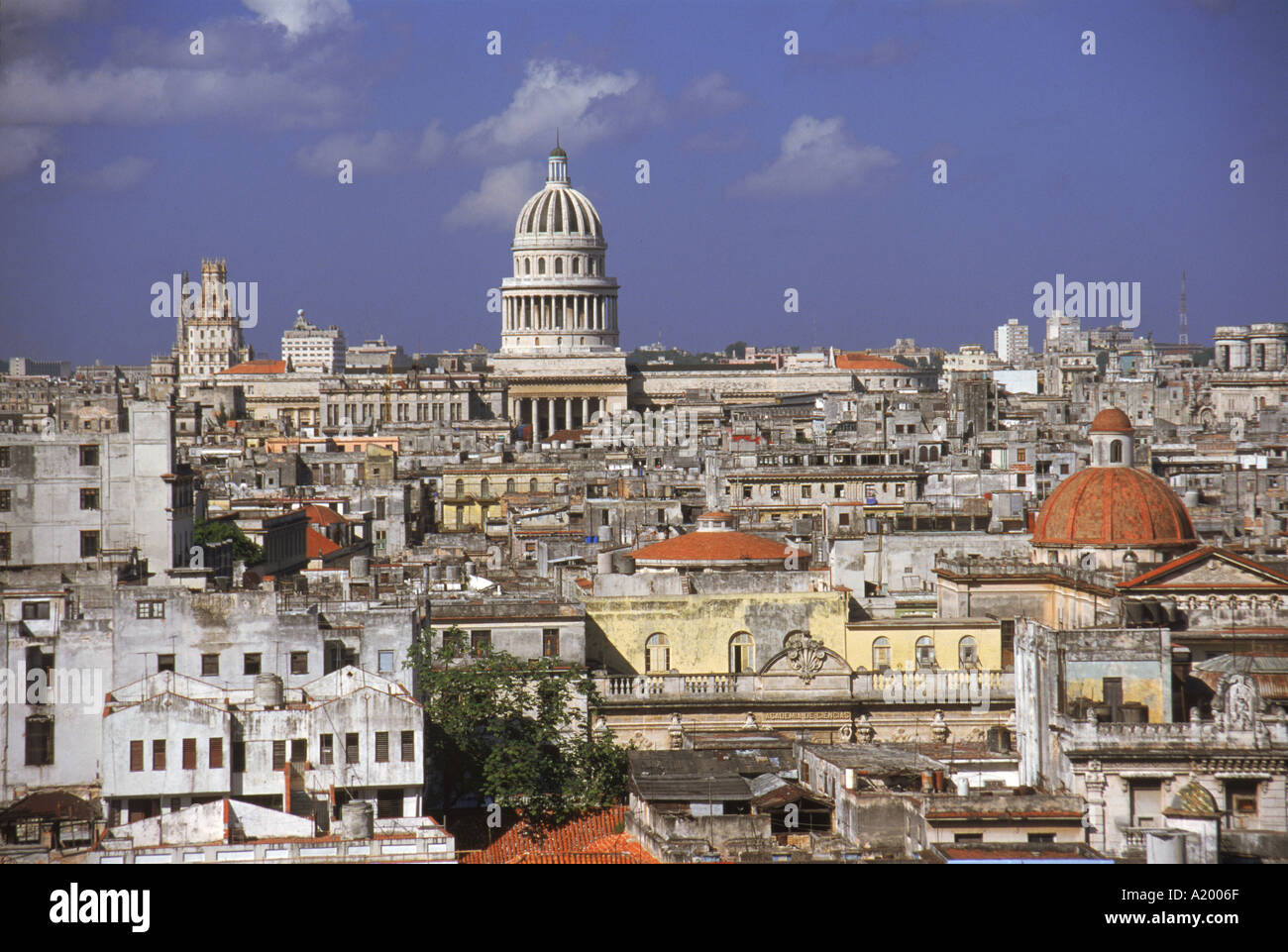 Skyline and El Capitolio Nacional from Iglesia y Monasterio de San Francisco de Asis Havana Cuba West Indies G Hellier Stock Photo