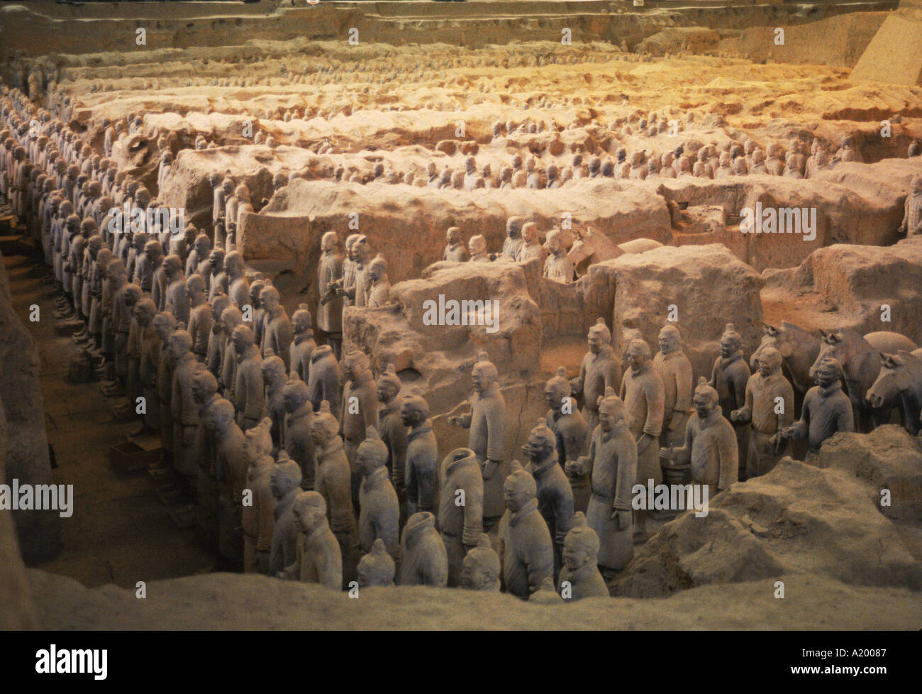 Terracotta warriors in the tomb of Chin Shih Huang Ti China G Hellier Stock Photo