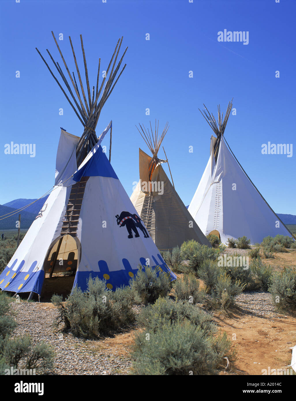 Indian tepees New Mexico USA G R Richardson Stock Photo