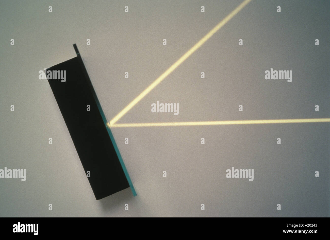 ray of light reflected by a plane mirror Stock Photo Alamy