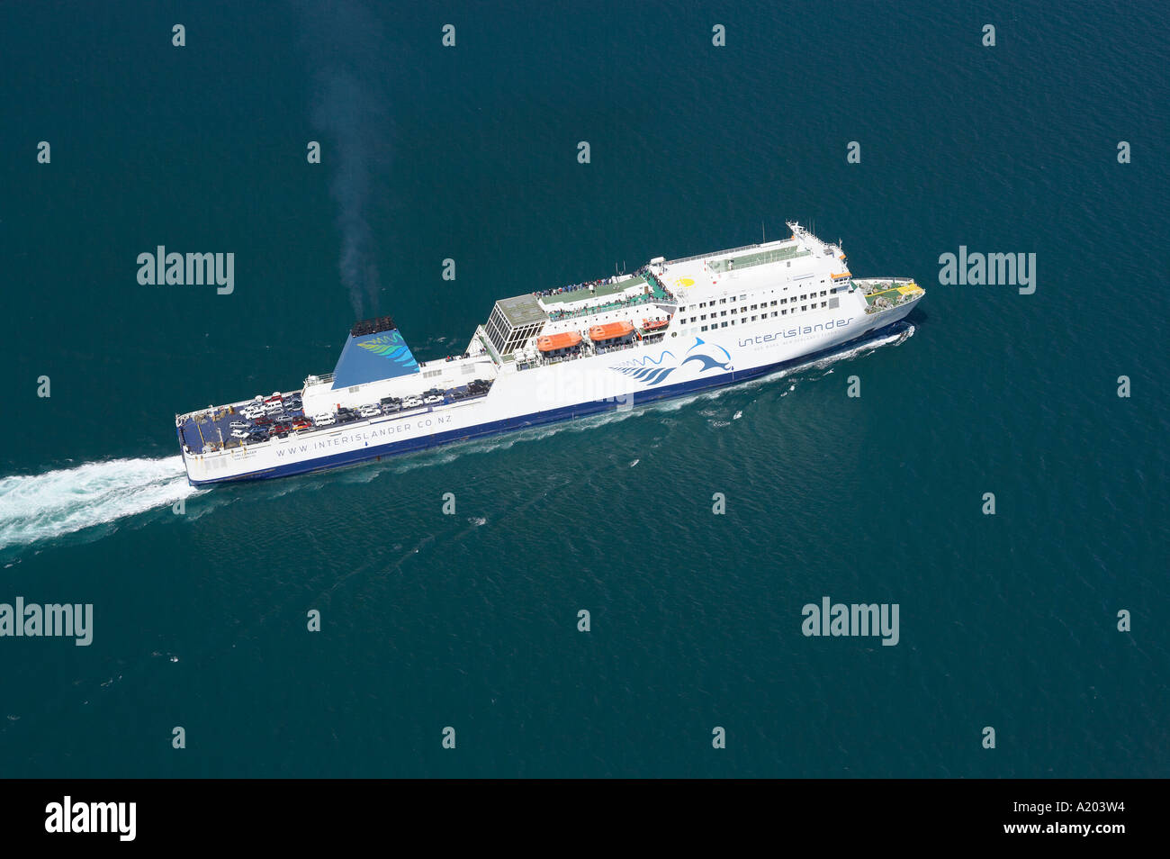 Cook Strait Ferry Kaitaki Queen Charlotte Sound Marlborough Sounds South Island New Zealand
