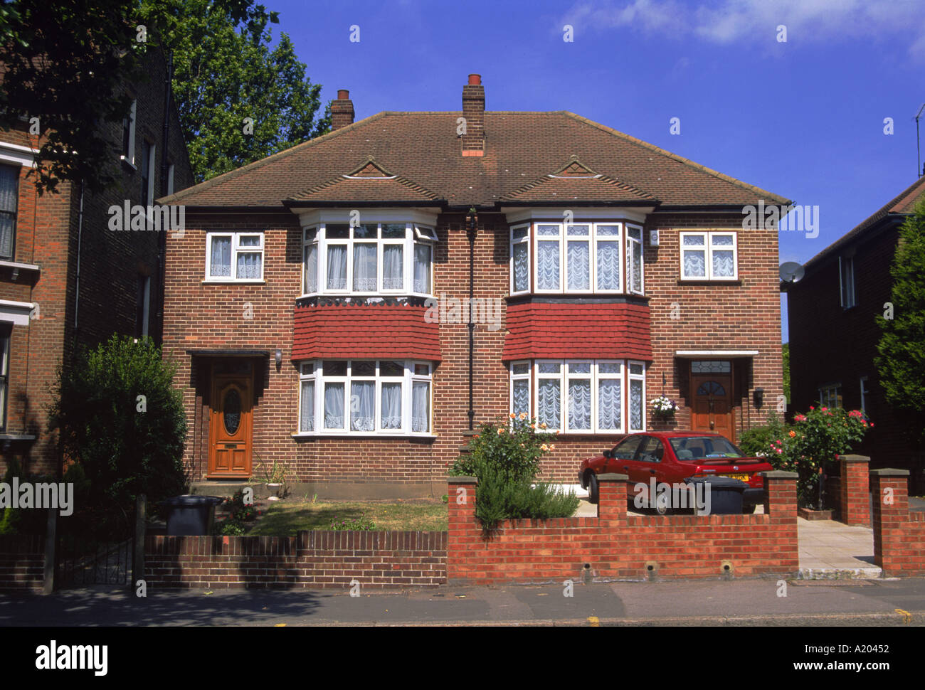 A pair of semi detached houses from the inter war years in Herne Hill London SE24 N Boyd Stock Photo
