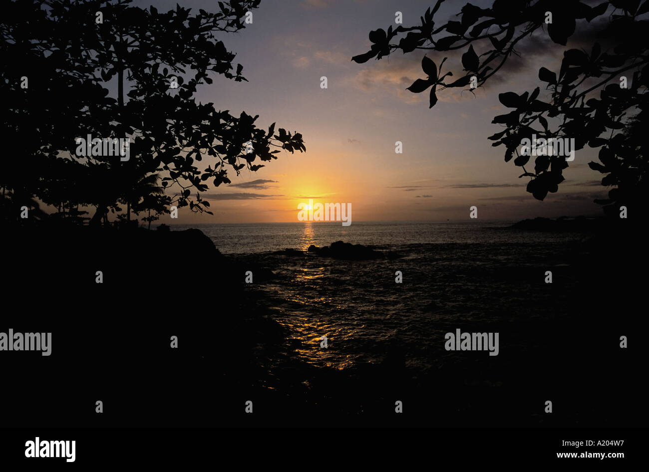 Sunset at Manuel Antonio National Park Costa Rica Central America Stock