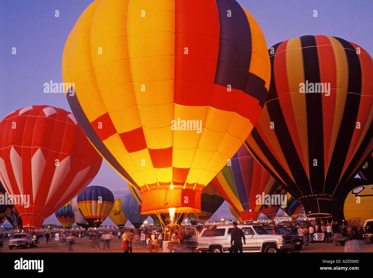 Balloon Glow Albuquerque Balloon Fiesta Albuquerque New Mexico Stock Photo Alamy