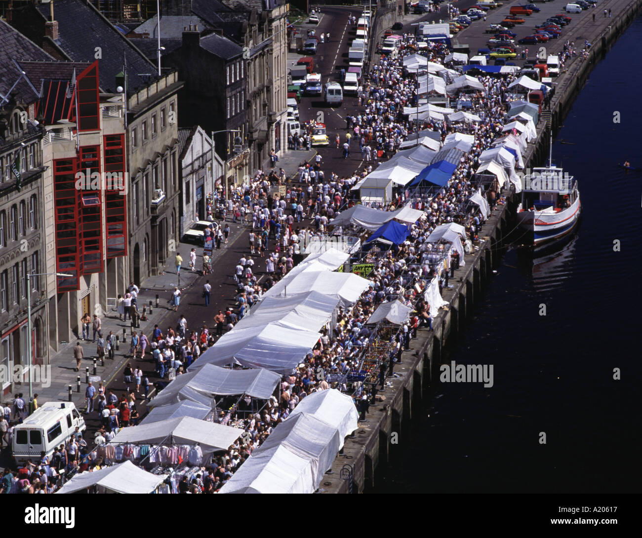 Quayside Sunday market on the East Quayside, Newcastle upon Tyne, Tyne