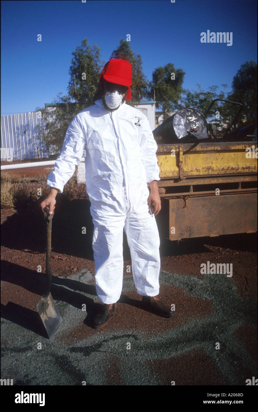asbestos man Stock Photo