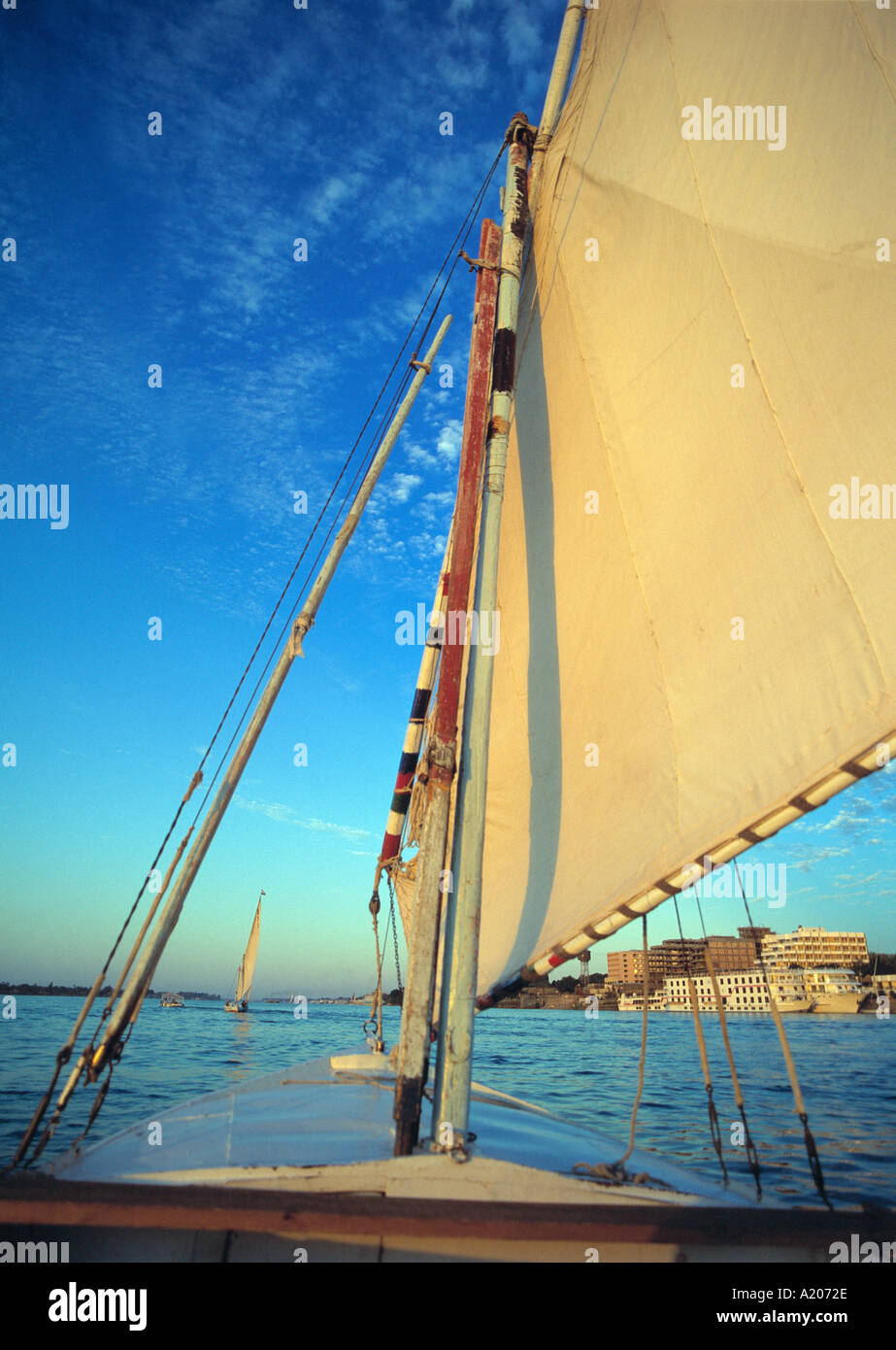 Felucca on the Nile at Luxor Stock Photo