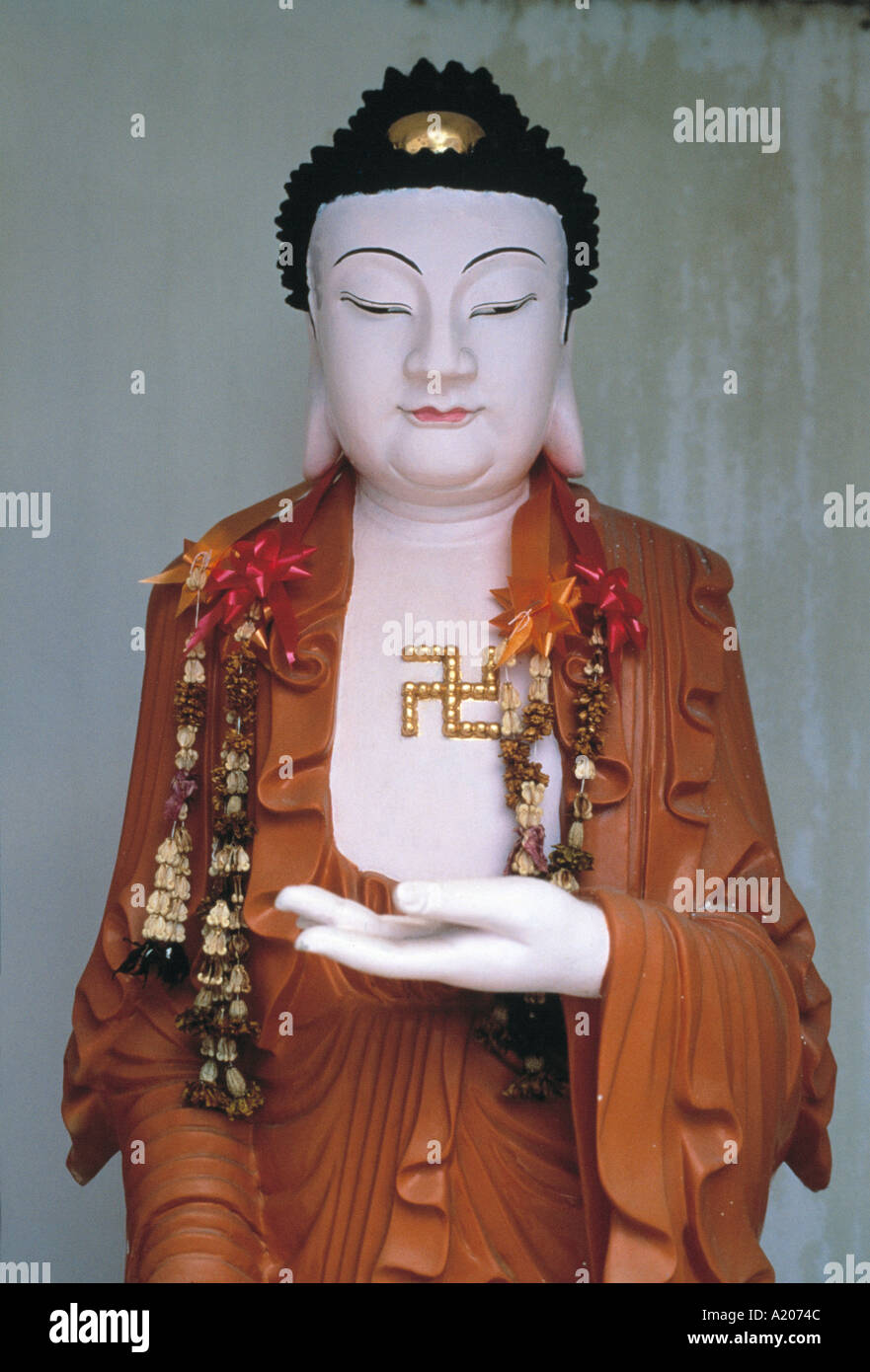 Buddhist statue in a temple Stock Photo Alamy
