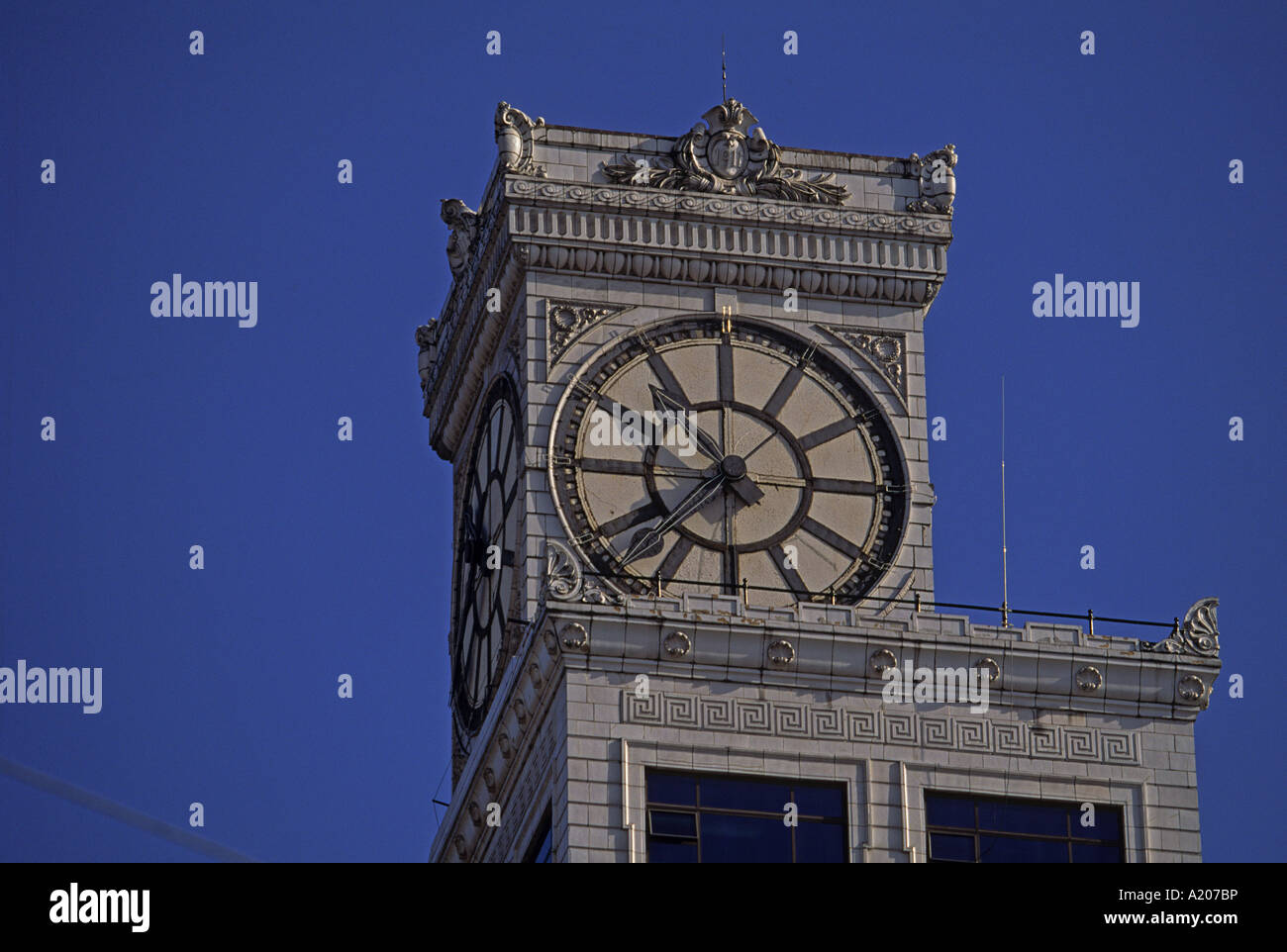 The clock in Moscow Russia Europe Stock Photo Alamy