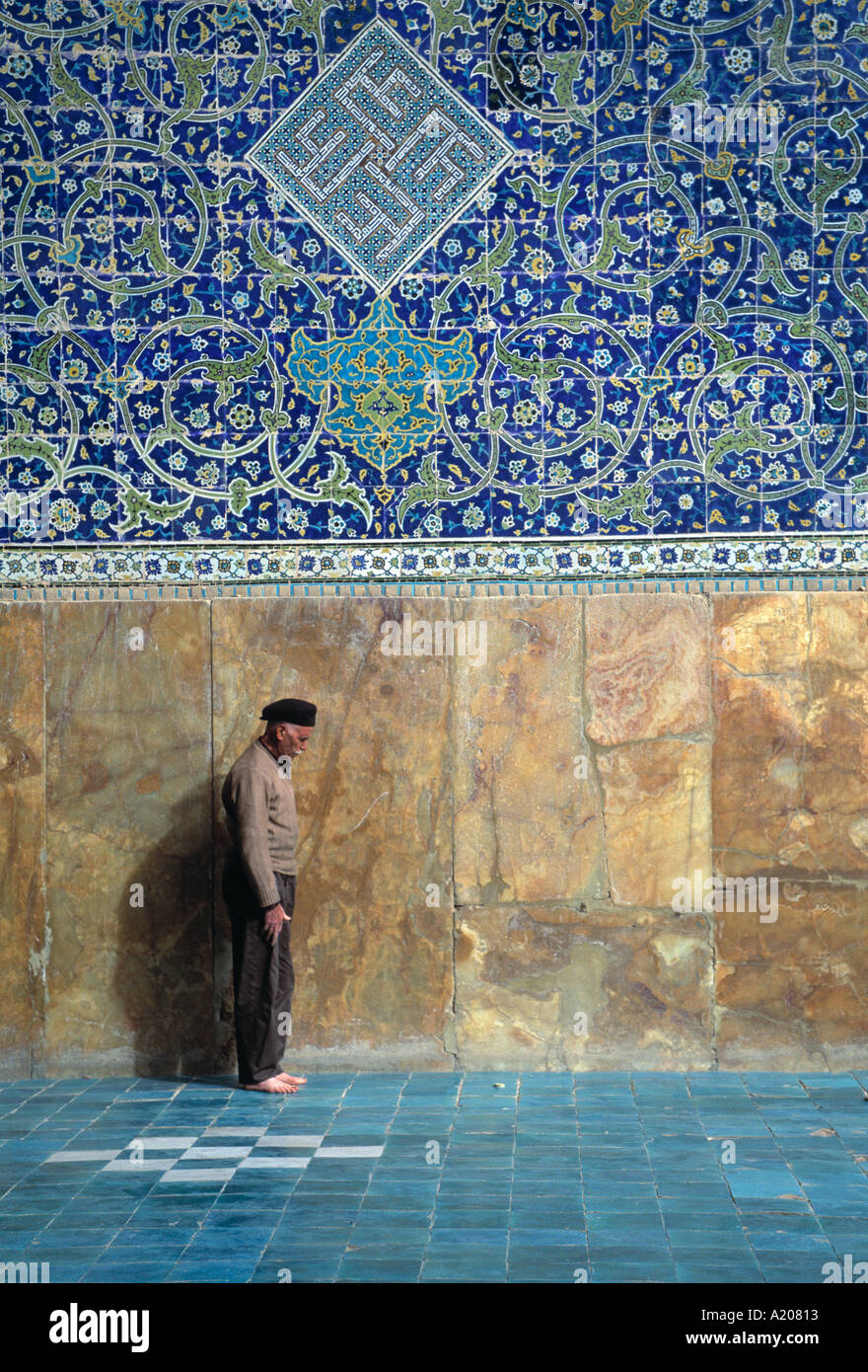 Praying at the Masjed e Emam Esfahan Stock Photo
