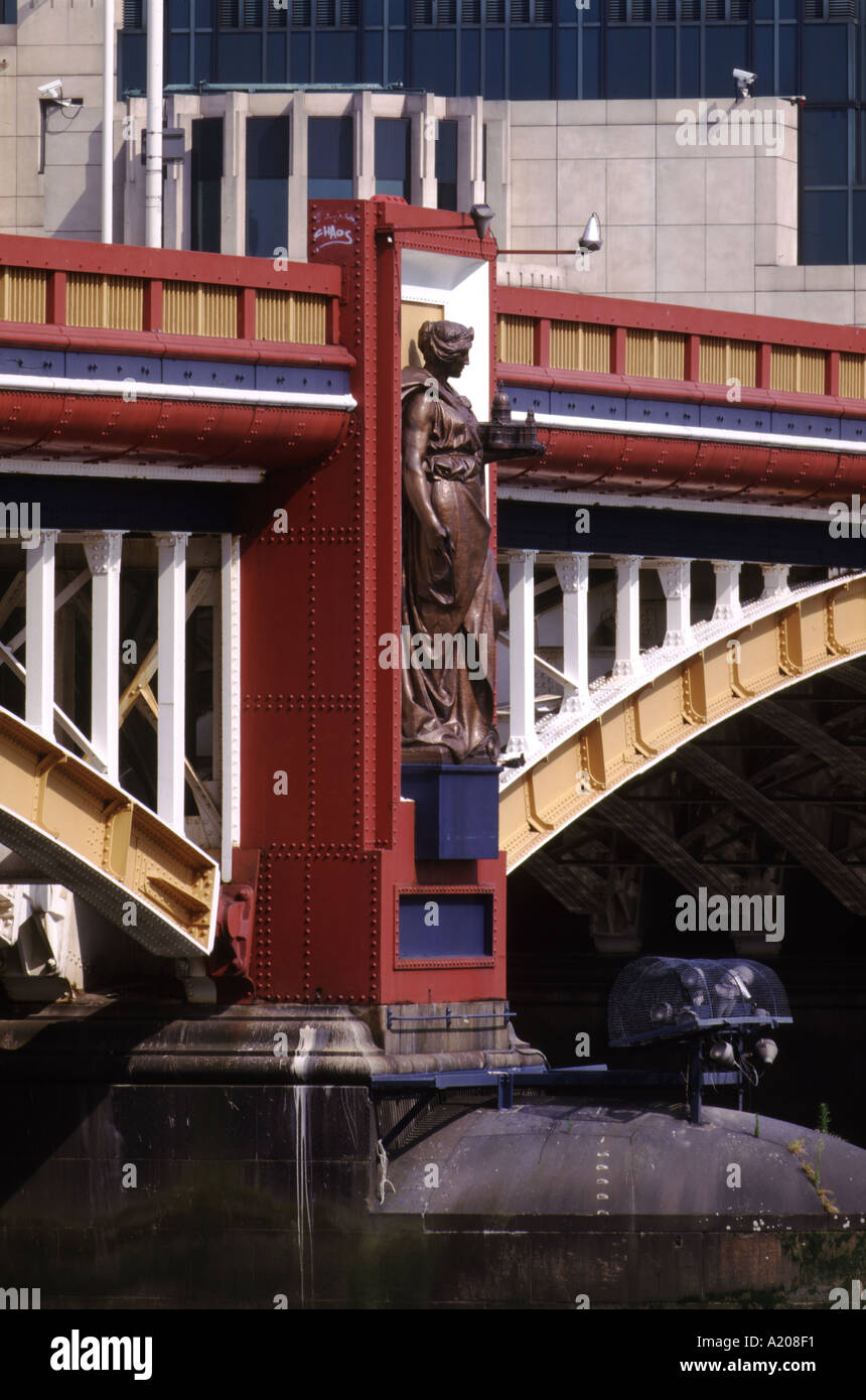Vauxhall Bridge Detail of female statue Architecture holding model of