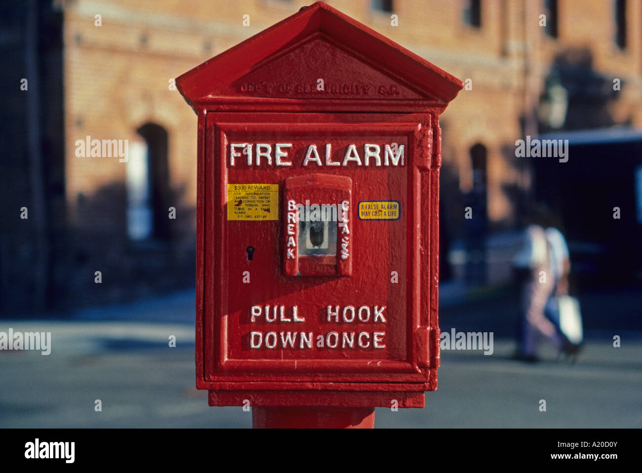 A fire alarm in New York U.S.A. North America Stock Photo