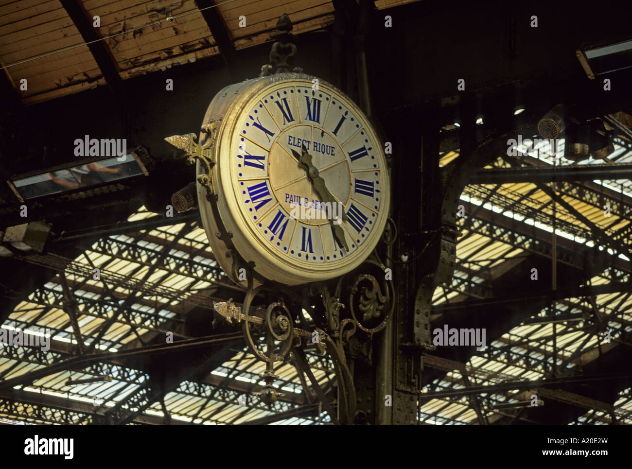 The clock in Paris France Europe Stock Photo Alamy