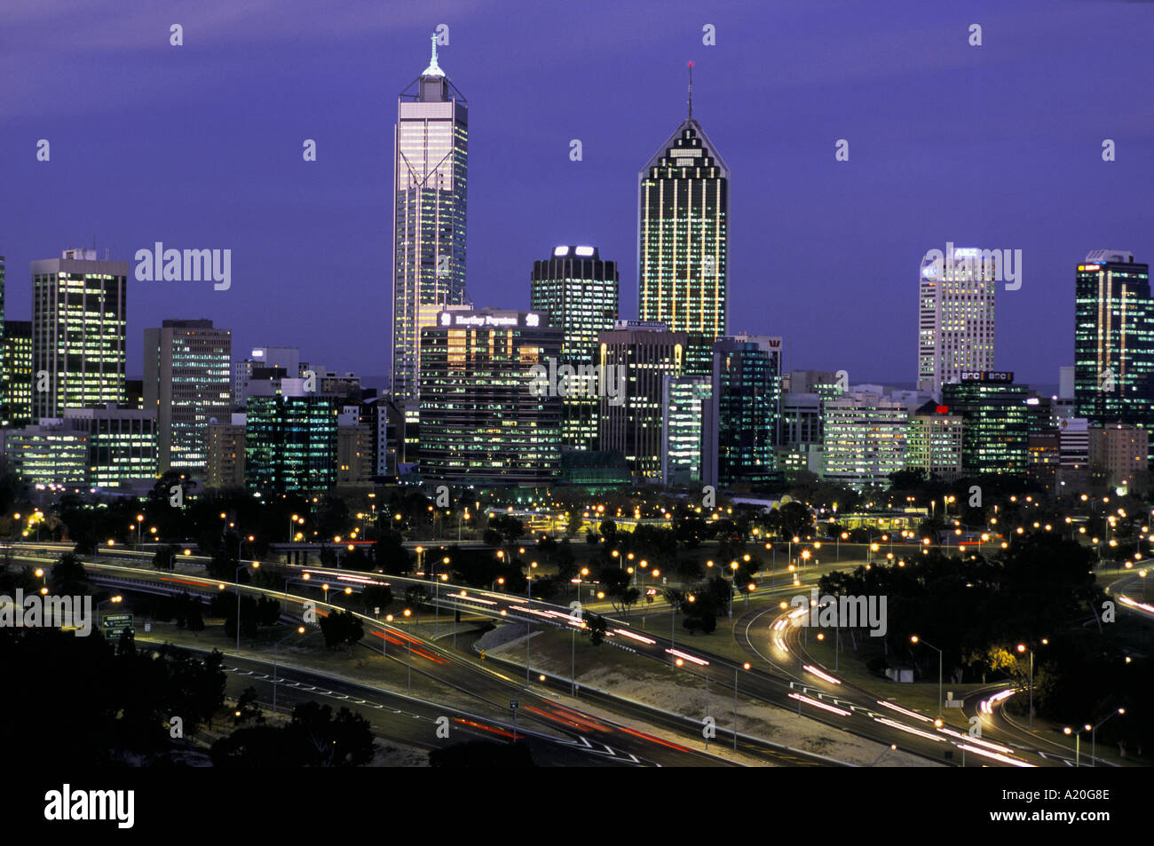 View of Perth City Centre from Kings Park, Western Australia Stock ...