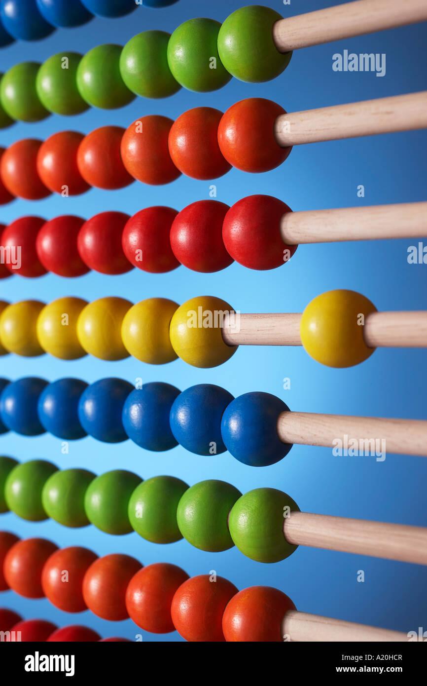 Abacus, close up of rows of beads Stock Photo - Alamy