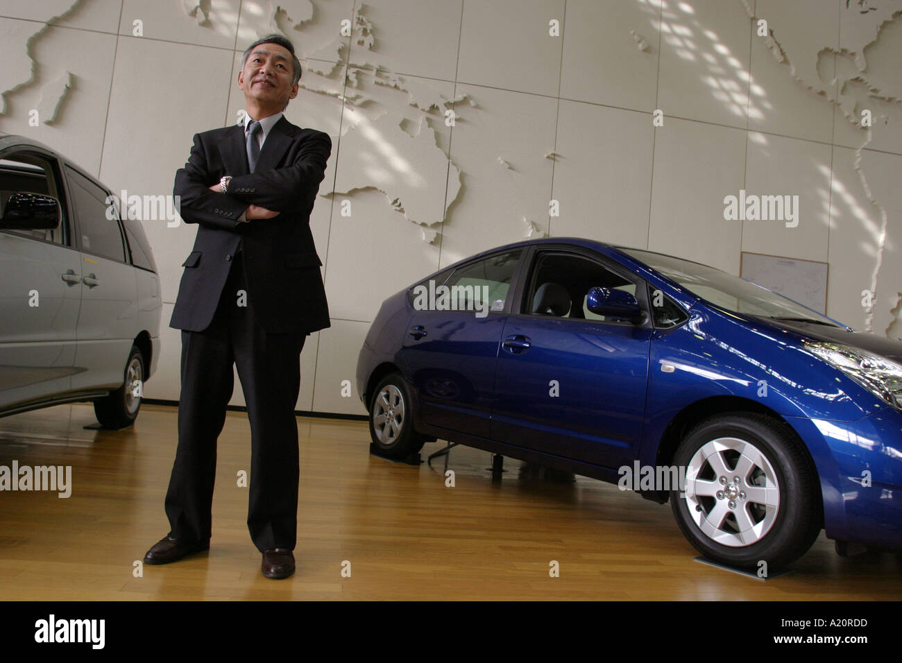 Dr Yaegashi designer of the Toyota hybrid engine system, Toyota City, Japan Stock Photo