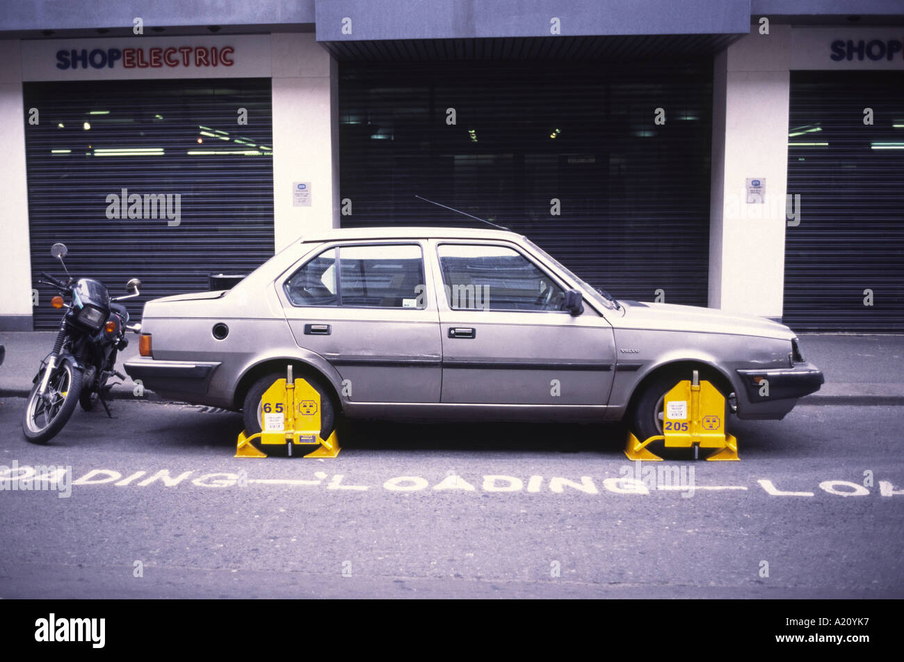 Car with Two Clamps Stock Photo