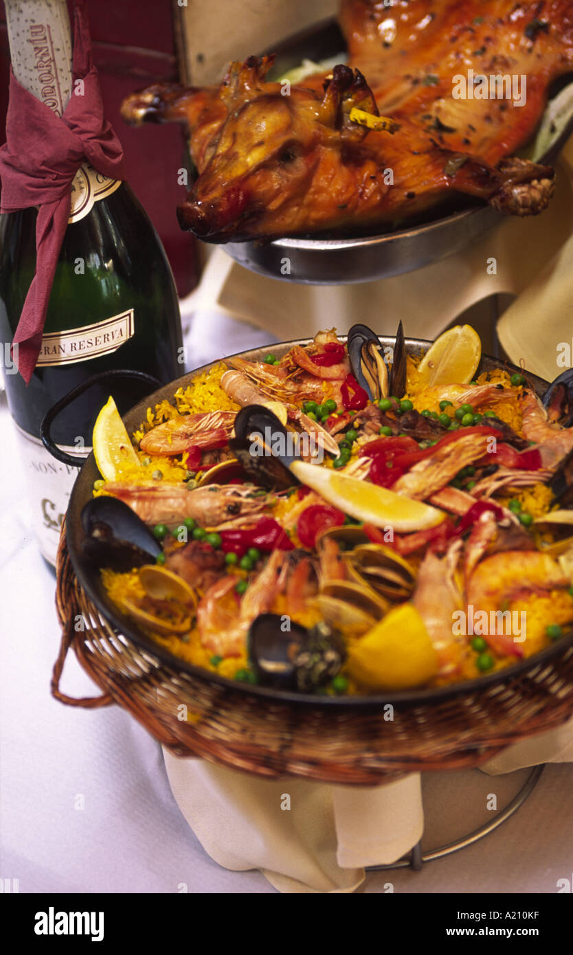 Restaurant Paella Madrid Spain Stock Photo Alamy