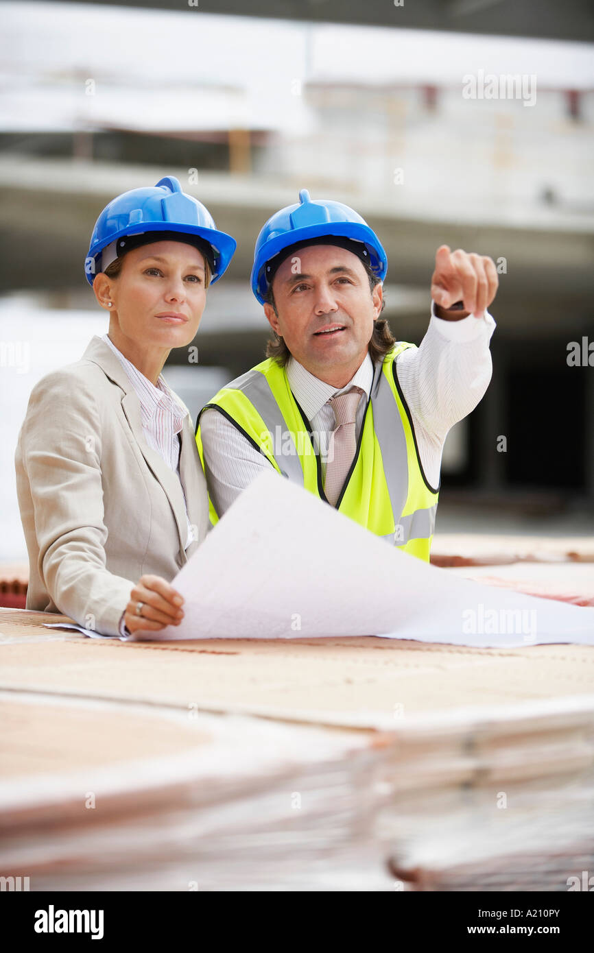 Architect and construction manager having consultation Stock Photo