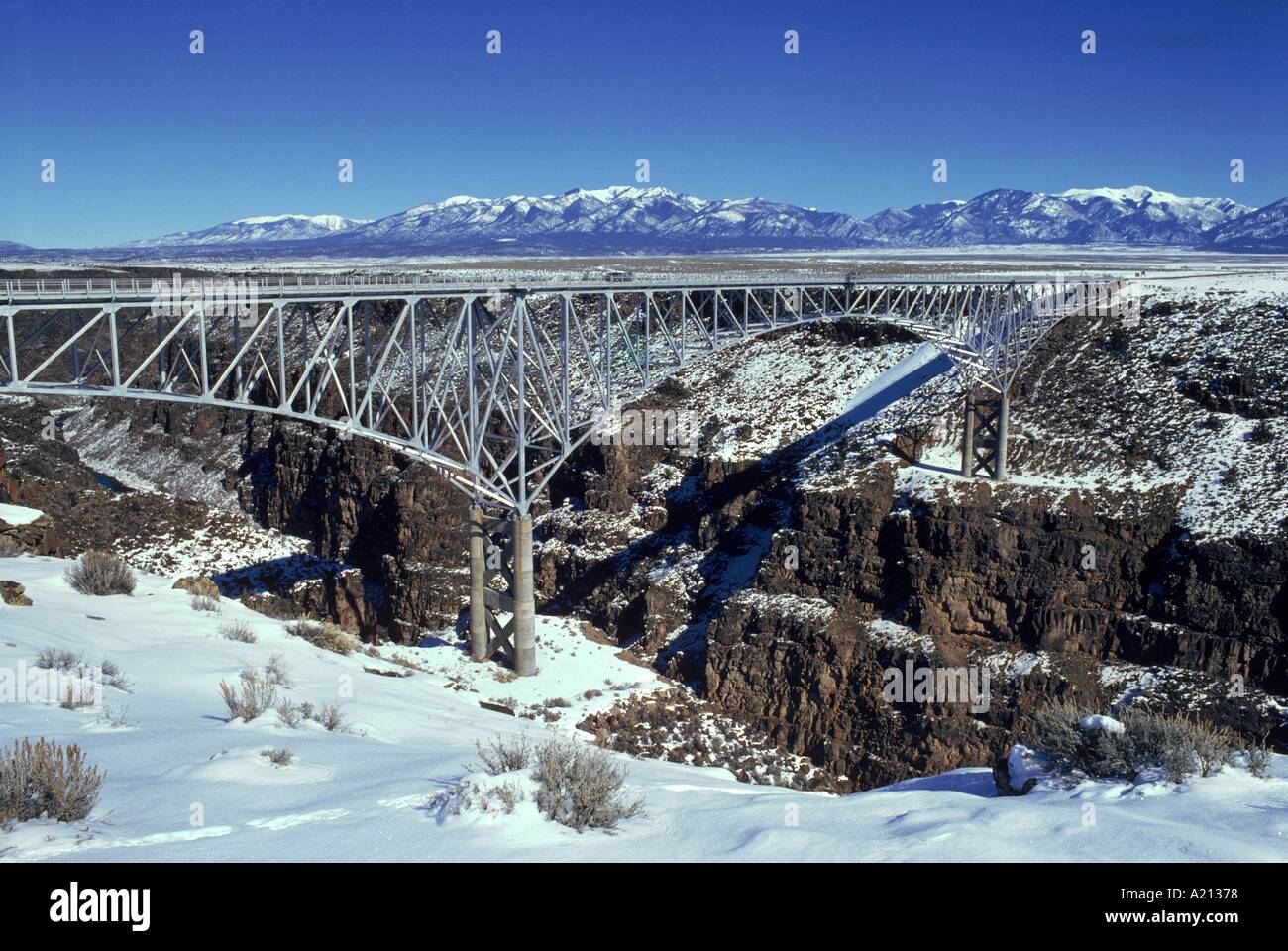 Road Bridge Over The Rio Grande Gorge During Winter Near Taos New Mexico Usa W Rawlings Stock Photo Alamy