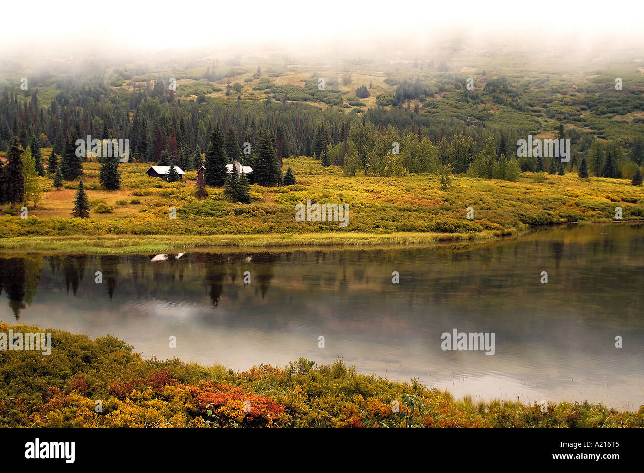 Alaska Cabin Autumn Stock Photos Alaska Cabin Autumn Stock