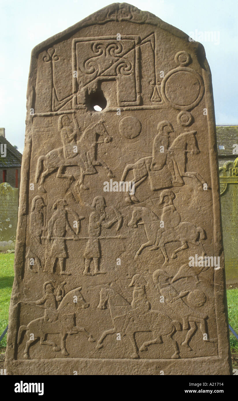 Pictish stone Aberlemno Scotland M Jenner Stock Photo
