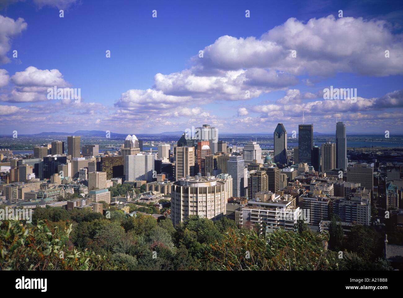 City skyline of Montreal Quebec Province Canada H P Merten Stock Photo