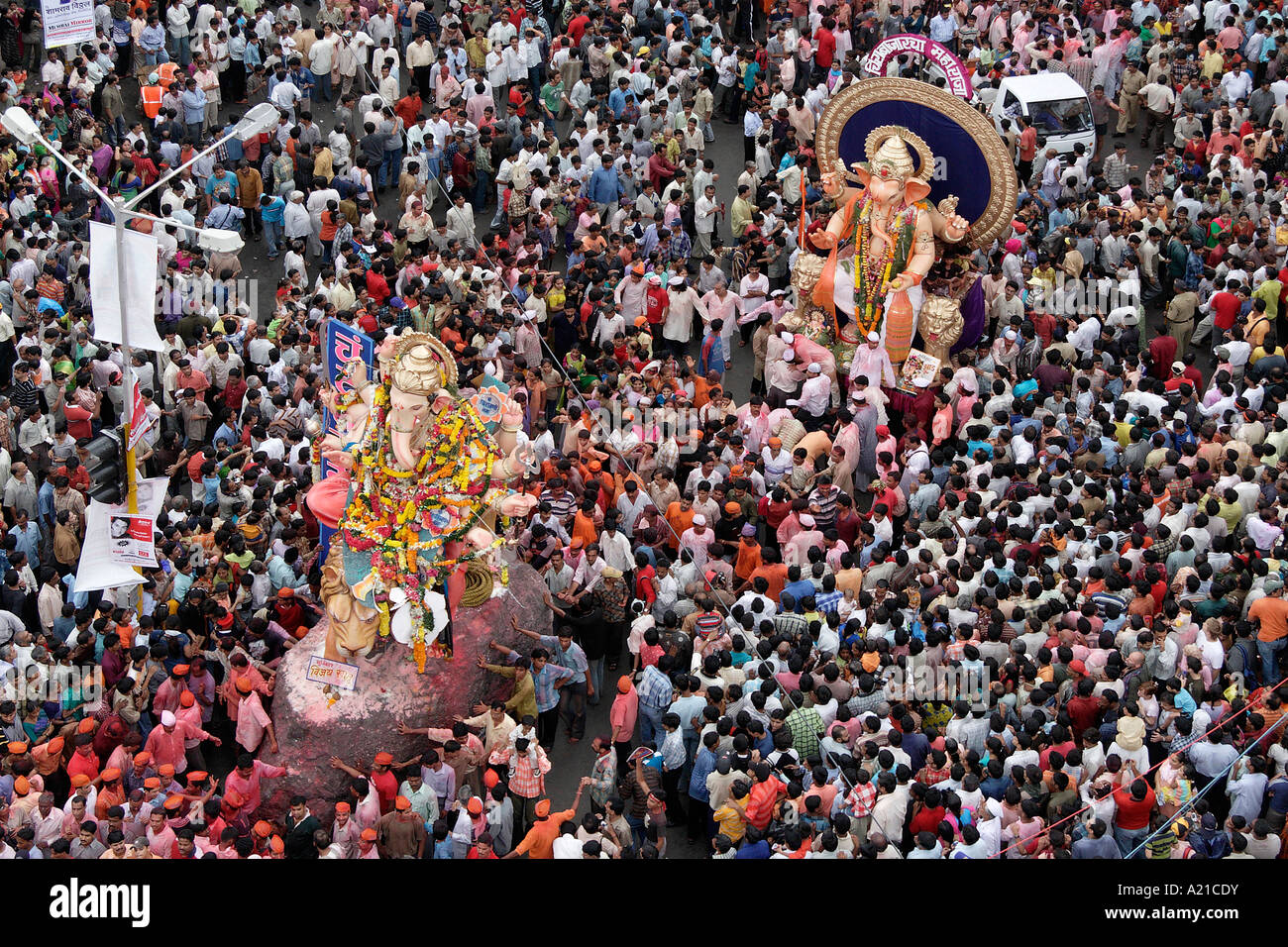 Ganesh Visarjan Mumbai Maharashtra India Stock Photo