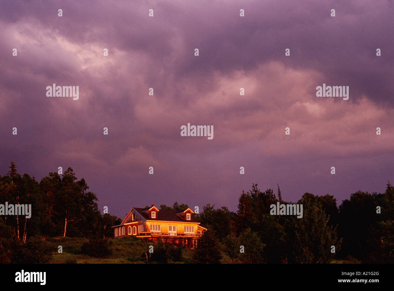 Sunset Over House, Kingston, New Brunswick Stock Photo Alamy