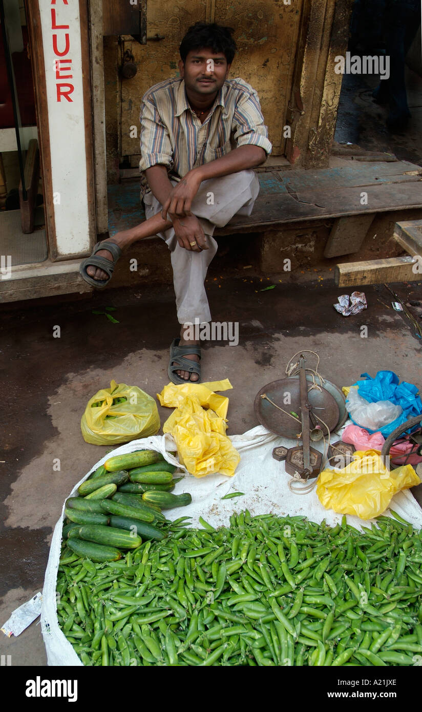Street vendor selling vegetables in Delhi India Stock Photo Alamy