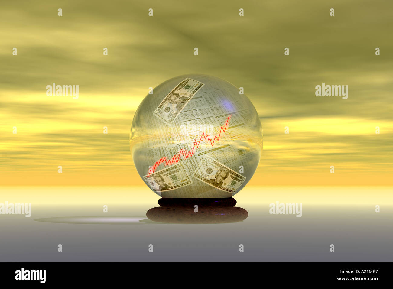 Financial crystal ball Stock Photo - Alamy