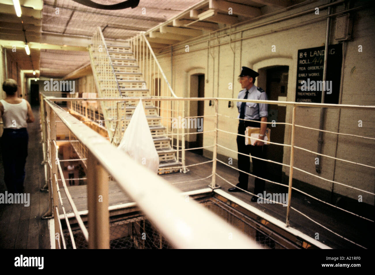 A Prison Officer On The Landing Parkhurst Prison The Isle Of Wight a-prison-officer-on-the-landing-parkhurst-prison-the-isle-of-wight