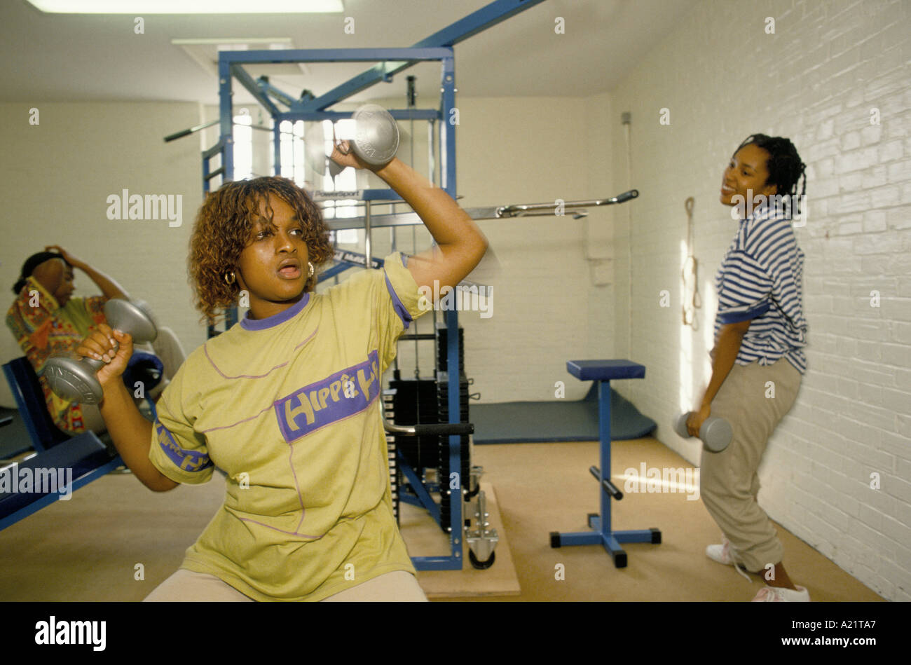 Women prisoners in the gym, East Sutton Prison, Sutton Valence