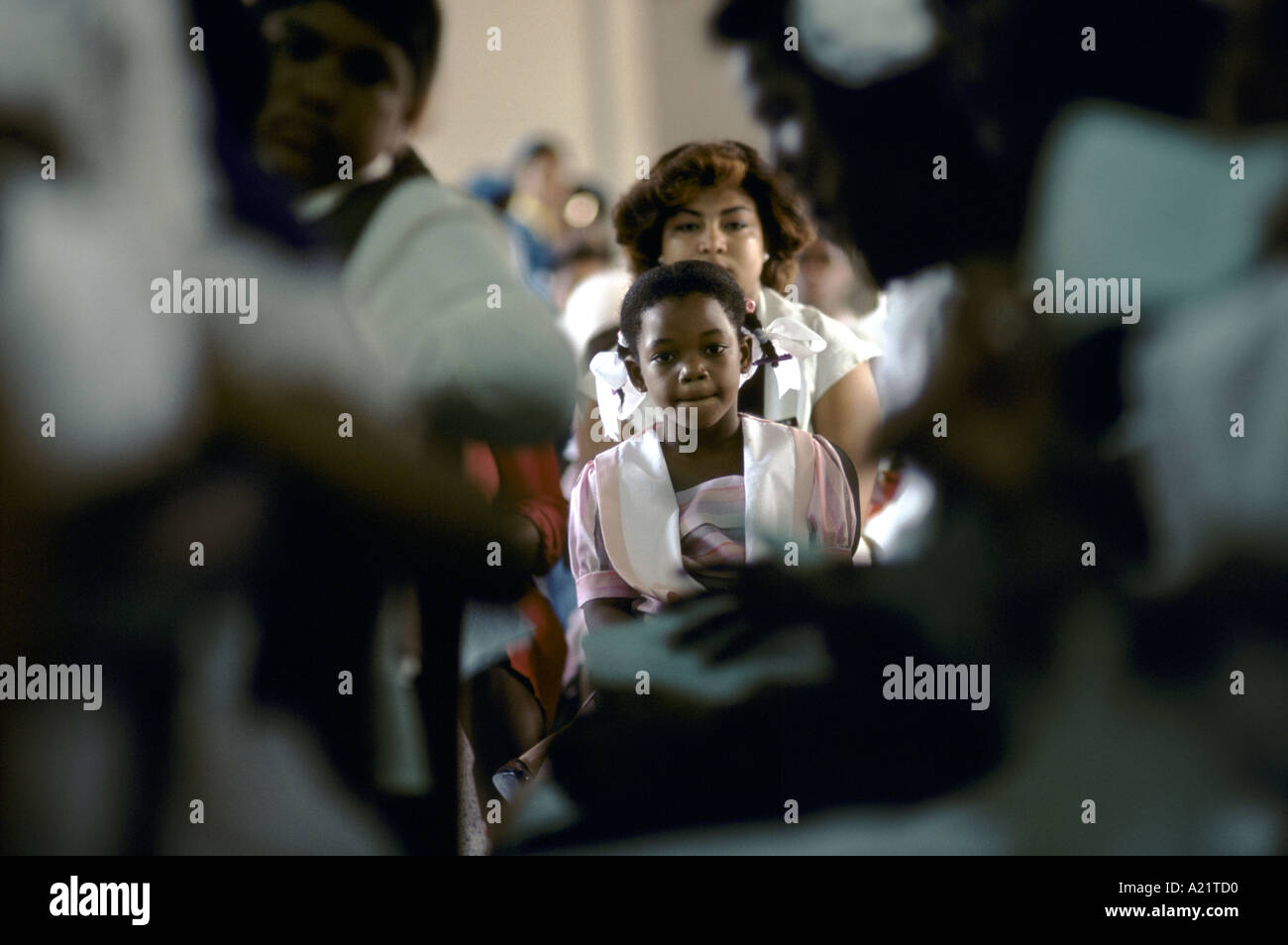 Prayers at the church in Spanish Town, Jamaica, West Indies Stock Photo